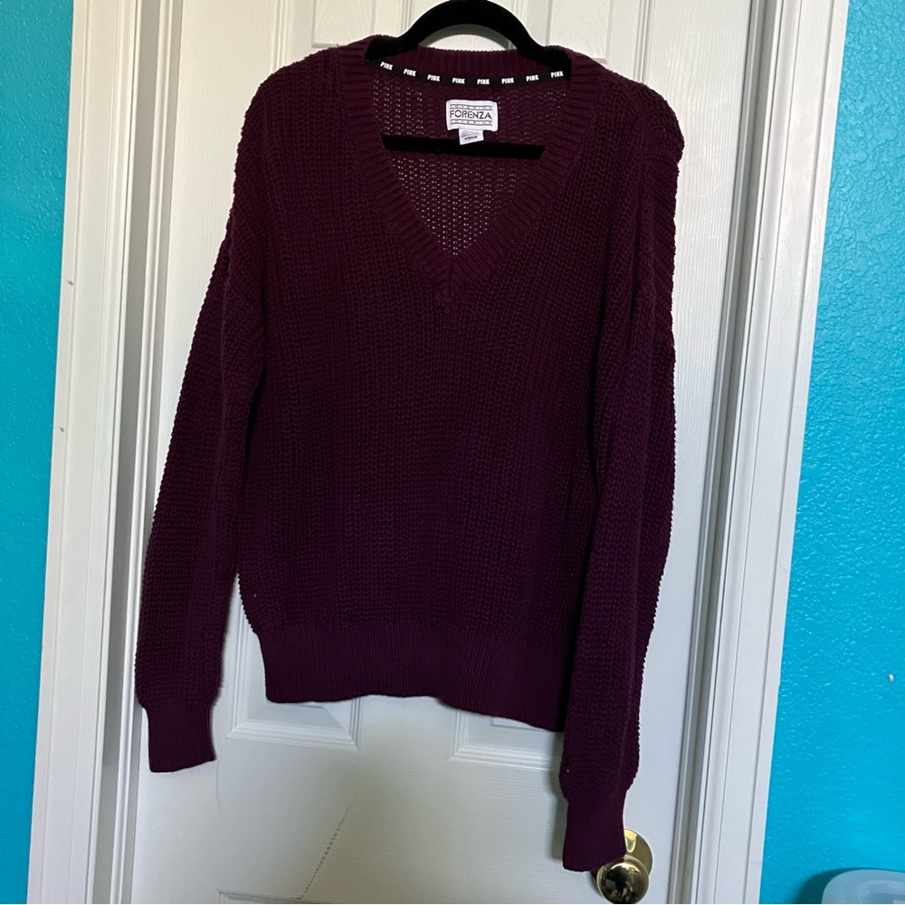 Victoria’s Secret PINK Forenza Chunky Knit Sweater: Burgundy